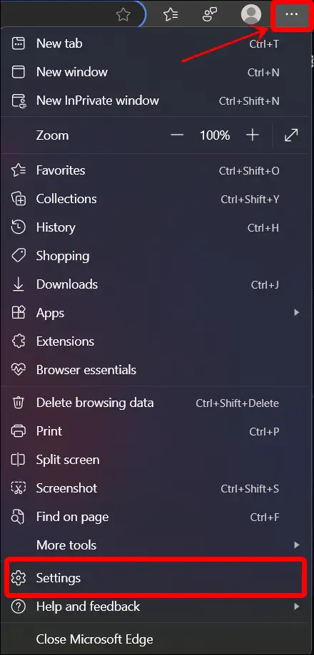 edge settings