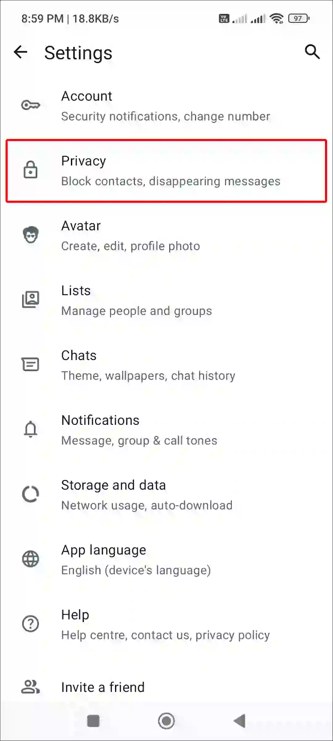 whatsapp privacy settings