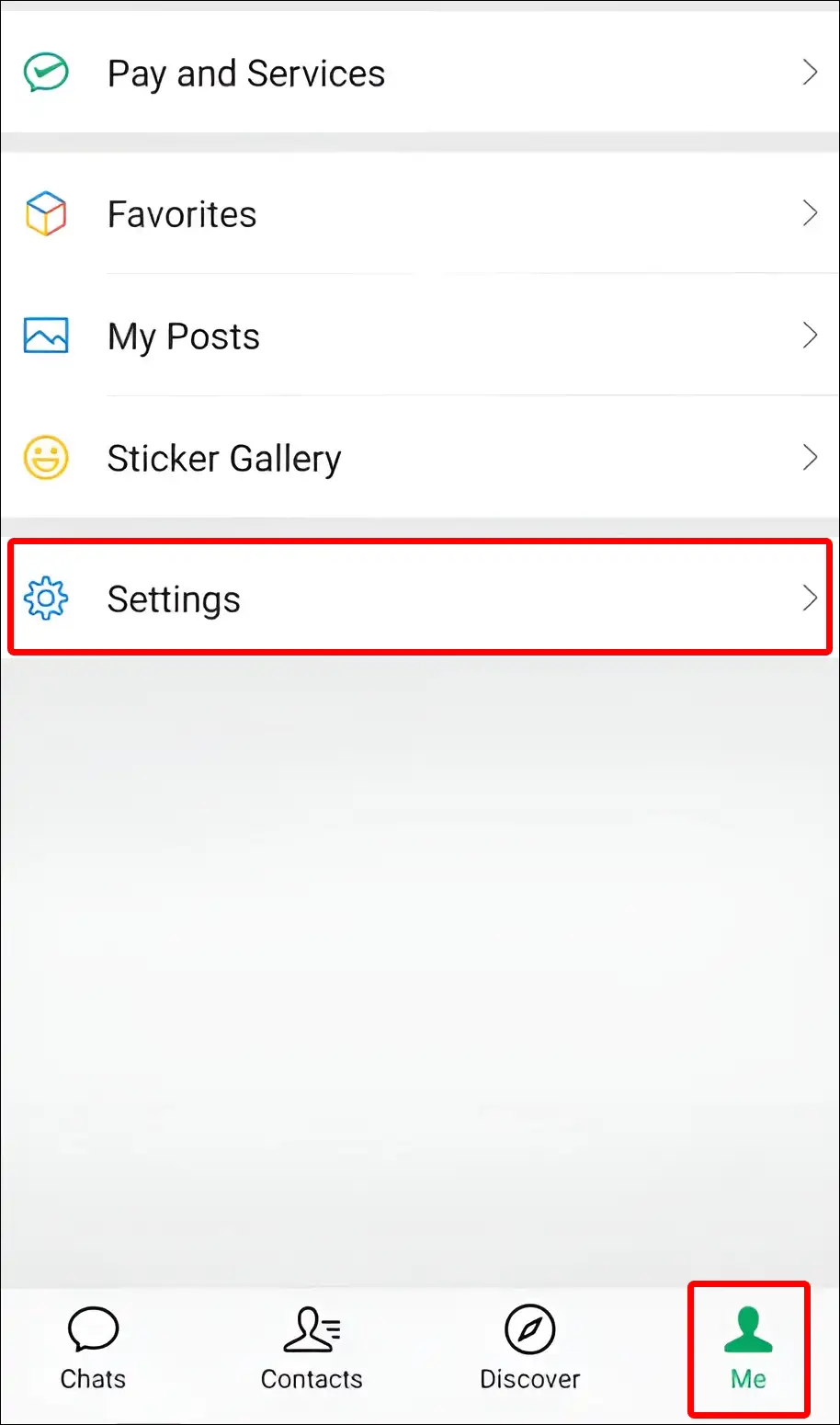 wechat app settings