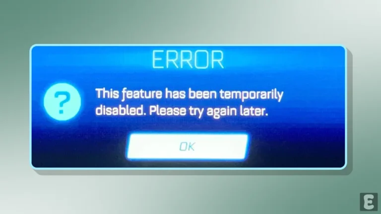 Rocket League Says "This Feature has been Temporarily Disabled"