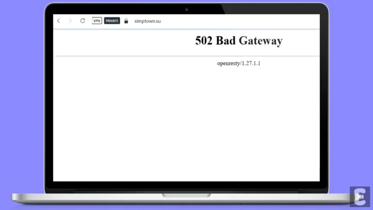 SimpTown's 502 Bad Gateway Error