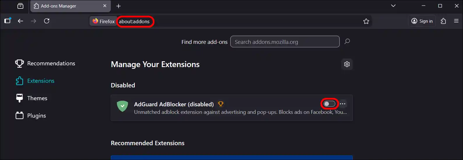 disable ad blocker in firefox