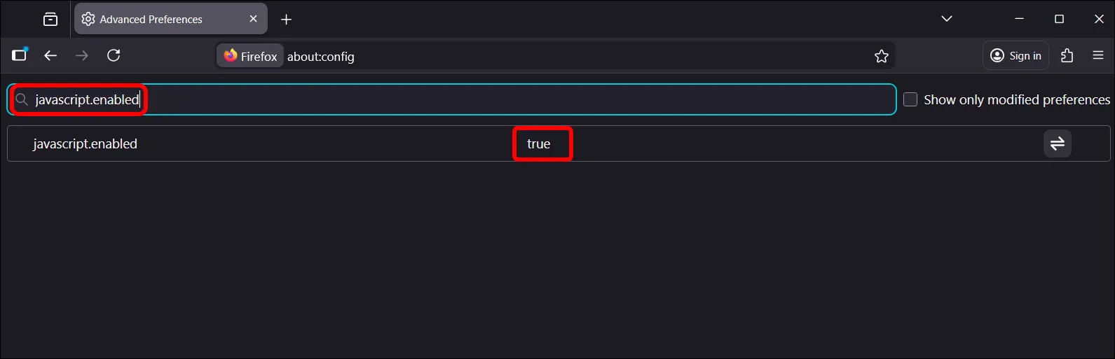 enable javascript in firefox