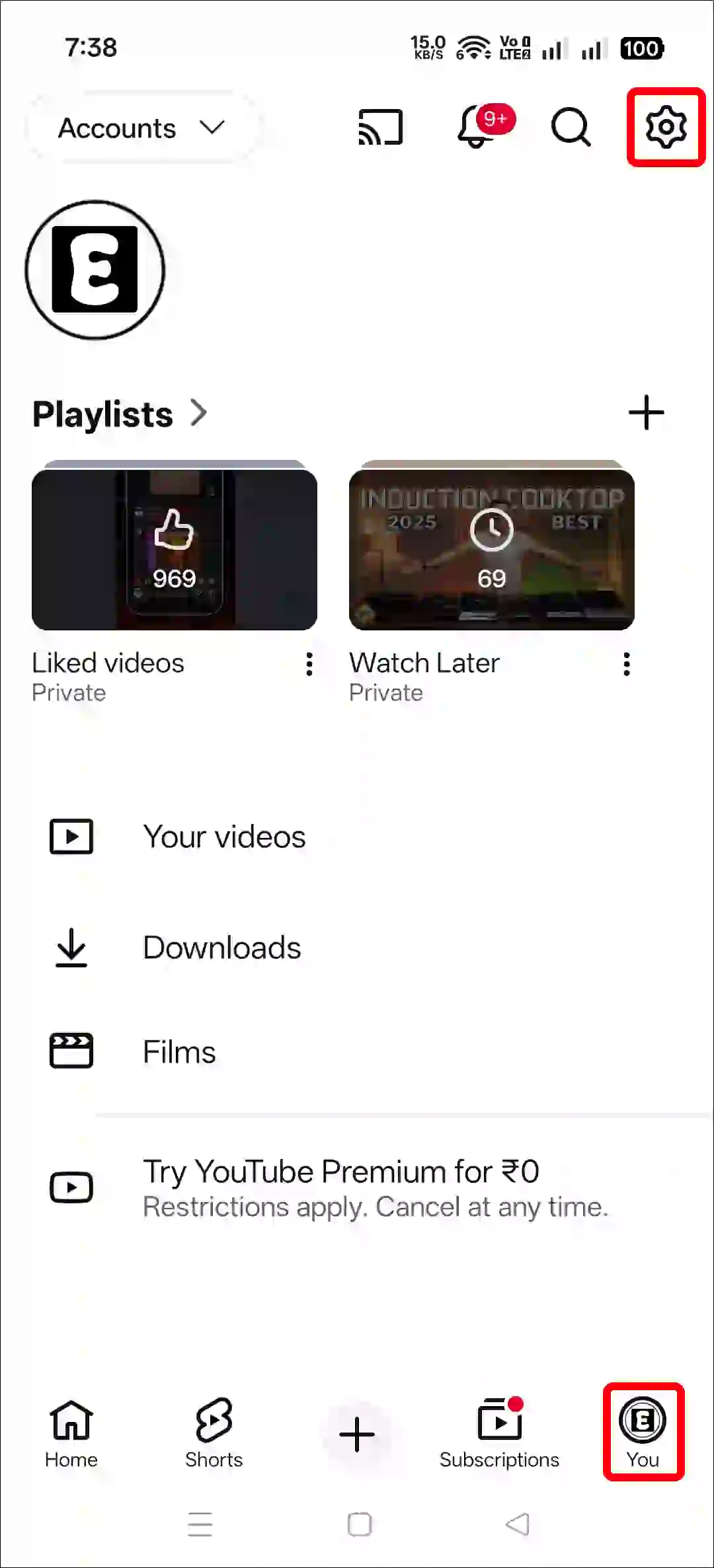 enable youtube history
