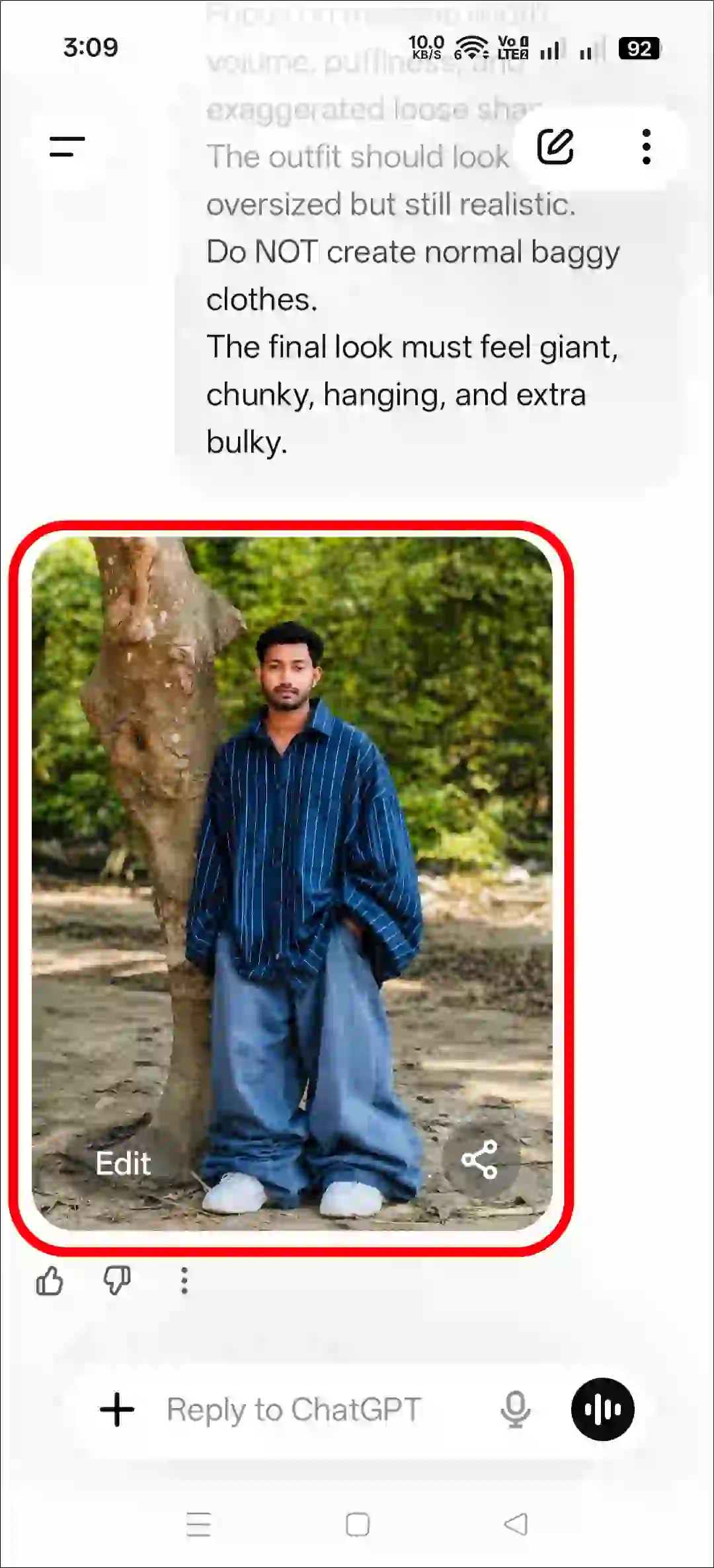 create big t shirt and pant photo