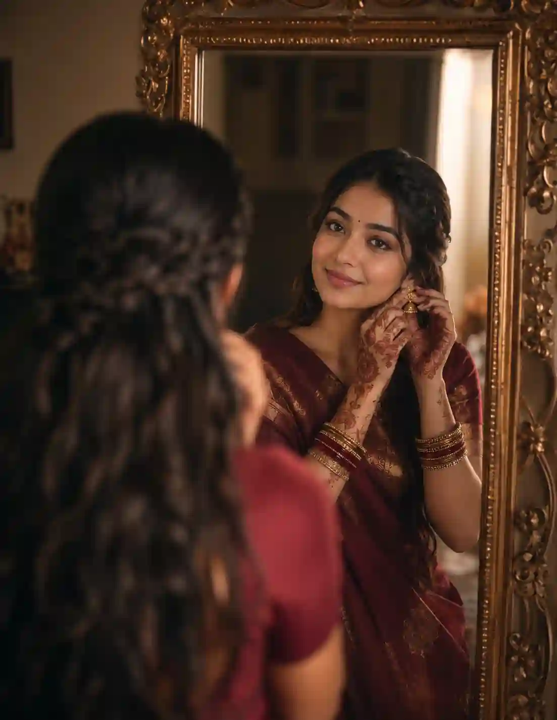 girl photo mirror reflection prompt