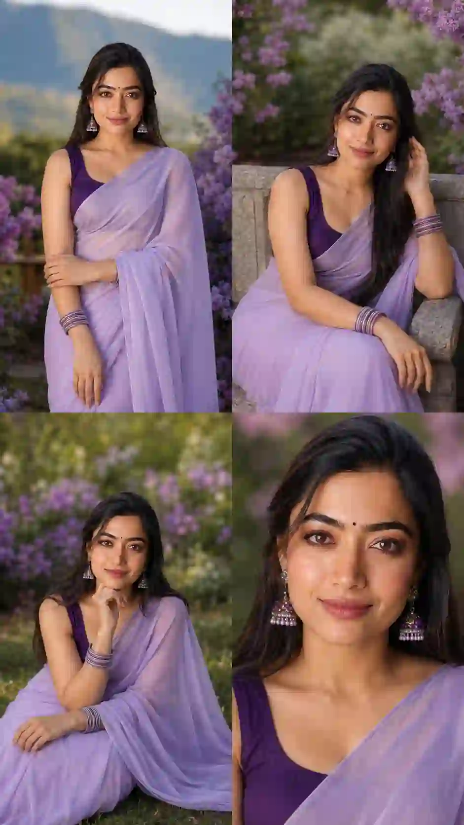 purple saree ai prompt