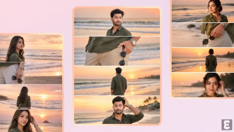 Trending Aesthetic Sunset Beach Photo Editing Prompt for Boys and Girls