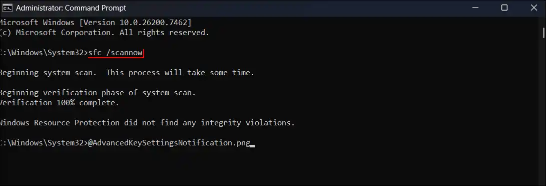 windows 11 sfc scannow