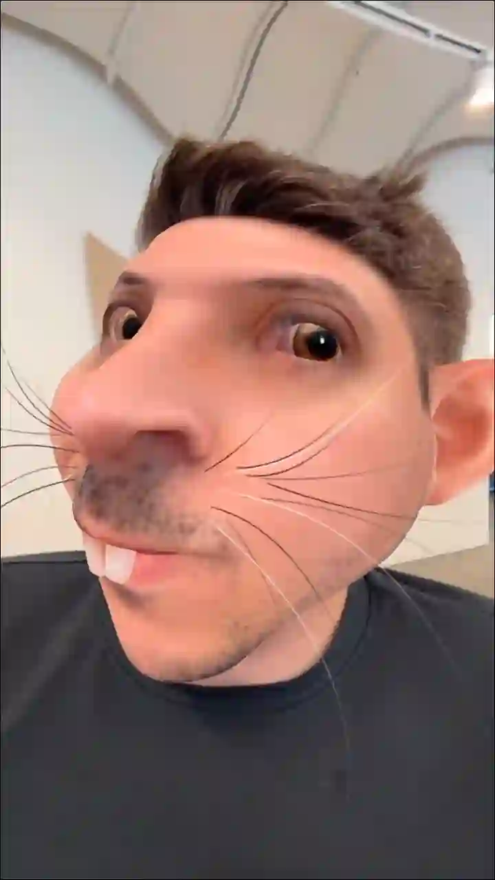 Rat Head Snapchat Lens Funny Face